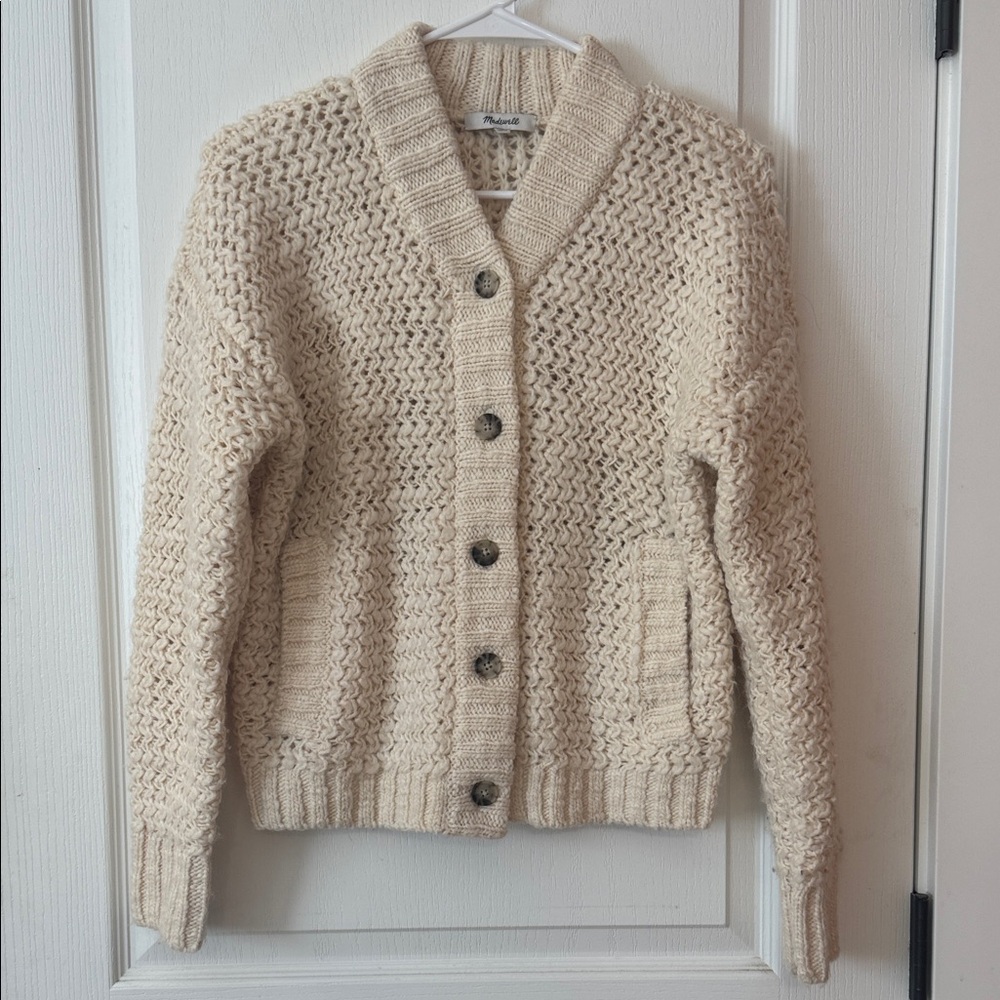 Madewell Cream Button-Up Cardigan